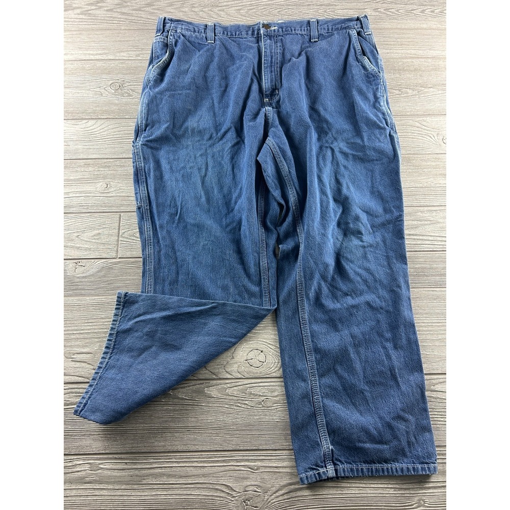 Carhartt 382-83 Dungaree Fit Jeans Men's 42X28 Blue Denim Work Pants Cotton
